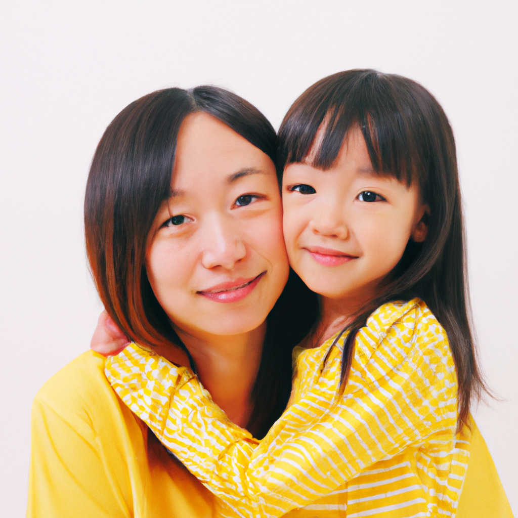 家族写真。ミニマルな空間で温かい笑顔と自然な距離感を捉えた1枚